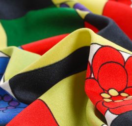 Úplet žoržetový geometrický vzor/květy