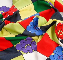 Úplet žoržetový geometrický vzor/květy