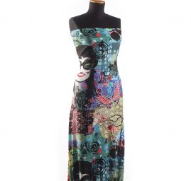 Viskozový úplet nevšední vzor města 