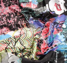 Viskozový úplet nevšední vzor města 