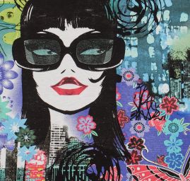 Viskozový úplet nevšední vzor města 