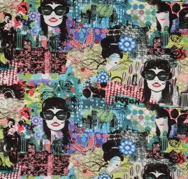 Viskozový úplet nevšední vzor města 