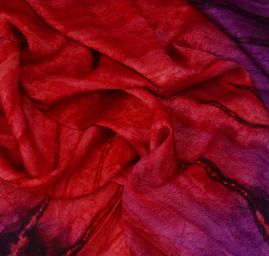 Batika kreš satén červeno-fialová