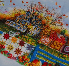 Bavlna tisk design Elizabeth's Etudio podzim