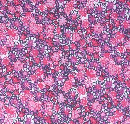 Bavlna směs kytičkový motiv červenorůžová