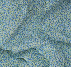 Bavlněná látka tisk drobné kytičky modrá