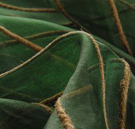 Organza hodvábna jutové prúžky fľaškovo zelená