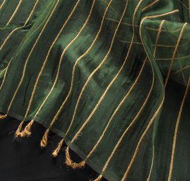 Organza hedvábná jutové proužky lahvově zelená