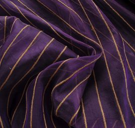 Organza hedvábná jutové proužky fialová