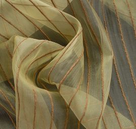 Organza hedvábná jutové proužky pastel zelená