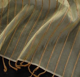 Organza hedvábná jutové proužky pastel zelená