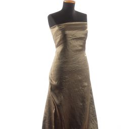 Lamé šatová látka kreš zlatošedá