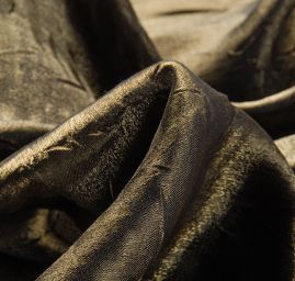 Lamé šatová látka kreš zlatošedá