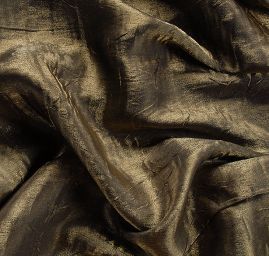 Lamé šatová látka kreš zlatošedá