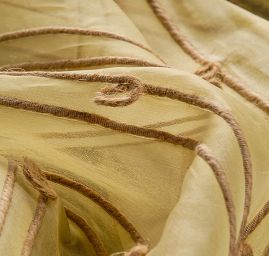 Organza hodvábna jutový prúžok pastel žltá