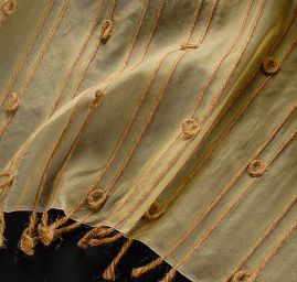 Organza hedvábná jutový proužek pastel žlutá