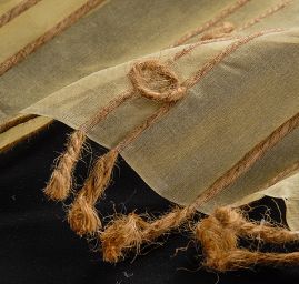 Organza hedvábná jutový proužek pastel žlutá