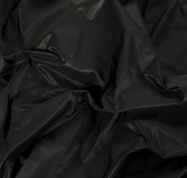 Taft hladký jemný černo-stříbrný