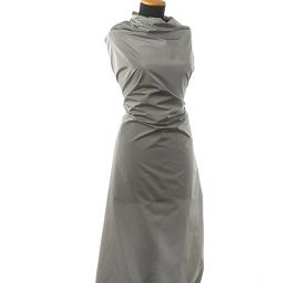 Taft hladký pevnější šedomodrý