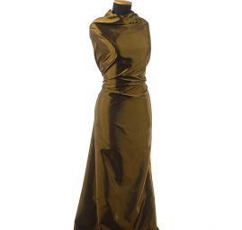 Taft hladký šanžán zlato-černý