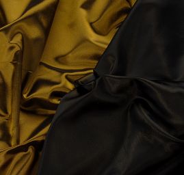 Taft hladký šanžán zlato-černý