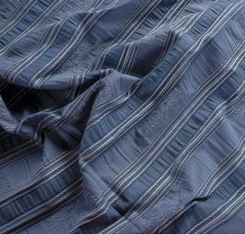 Žakárová pružná látka modrá