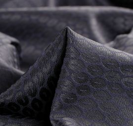 Brokát pružný geometrický ornament tm fialová