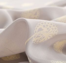 Šifon viskozový květinový vzor pastel šedá