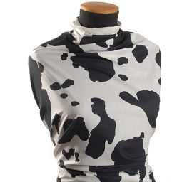 Košilová bavlněná látka zvířecí motiv kráva černá/bílá