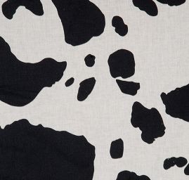 Košilová bavlněná látka zvířecí motiv kráva černá/bílá