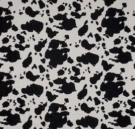 Košilová bavlněná látka zvířecí motiv kráva černá/bílá