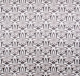 Satén duchesse/dyšes tisk listy černý