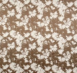 Satén duchesse/dyšes tisk listy tm.hnědý