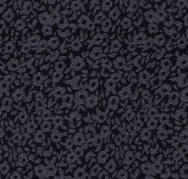 Efektní žakárová látka motiv drobných květů černá/šedá