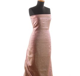 Lamé šatová látka kreš zelenorůžová