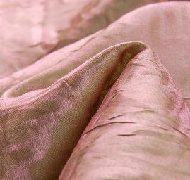 Lamé šatová látka kreš zelenorůžová