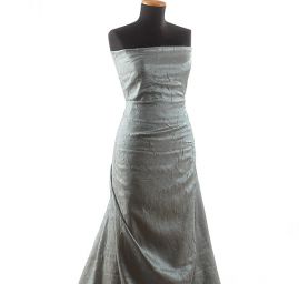 Lamé šatová látka kreš modrozelená