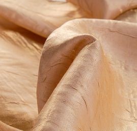 Lamé šatová látka kreš zlatorůžová