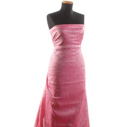 Lamé šatová látka kreš růžová