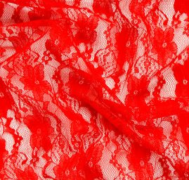 Jemná pružná krajka drobné květy v červené