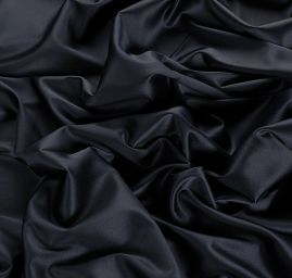 Pružný satén hladký černý