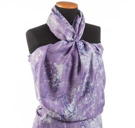 Viskózová látka květinový vzor levandule