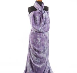 Viskózová látka květinový vzor levandule