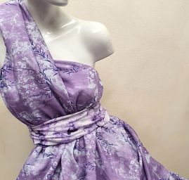 Viskózová látka květinový vzor levandule