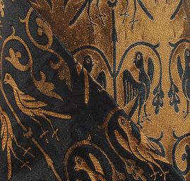 Replika historické látky Arras  tyrkys/zlatý