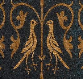 Replika historické látky Arras  tyrkys/zlatý