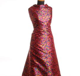 Brokát geometrický motiv fialový