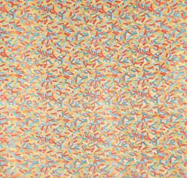 Brokát geometrický motiv béžový