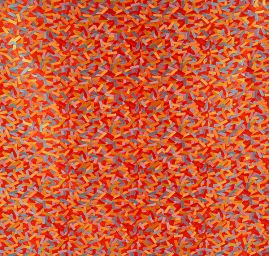 Brokát geometrický motiv červený