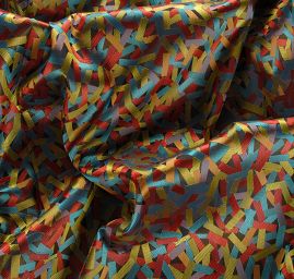 Brokát geometrický motiv černozlatý